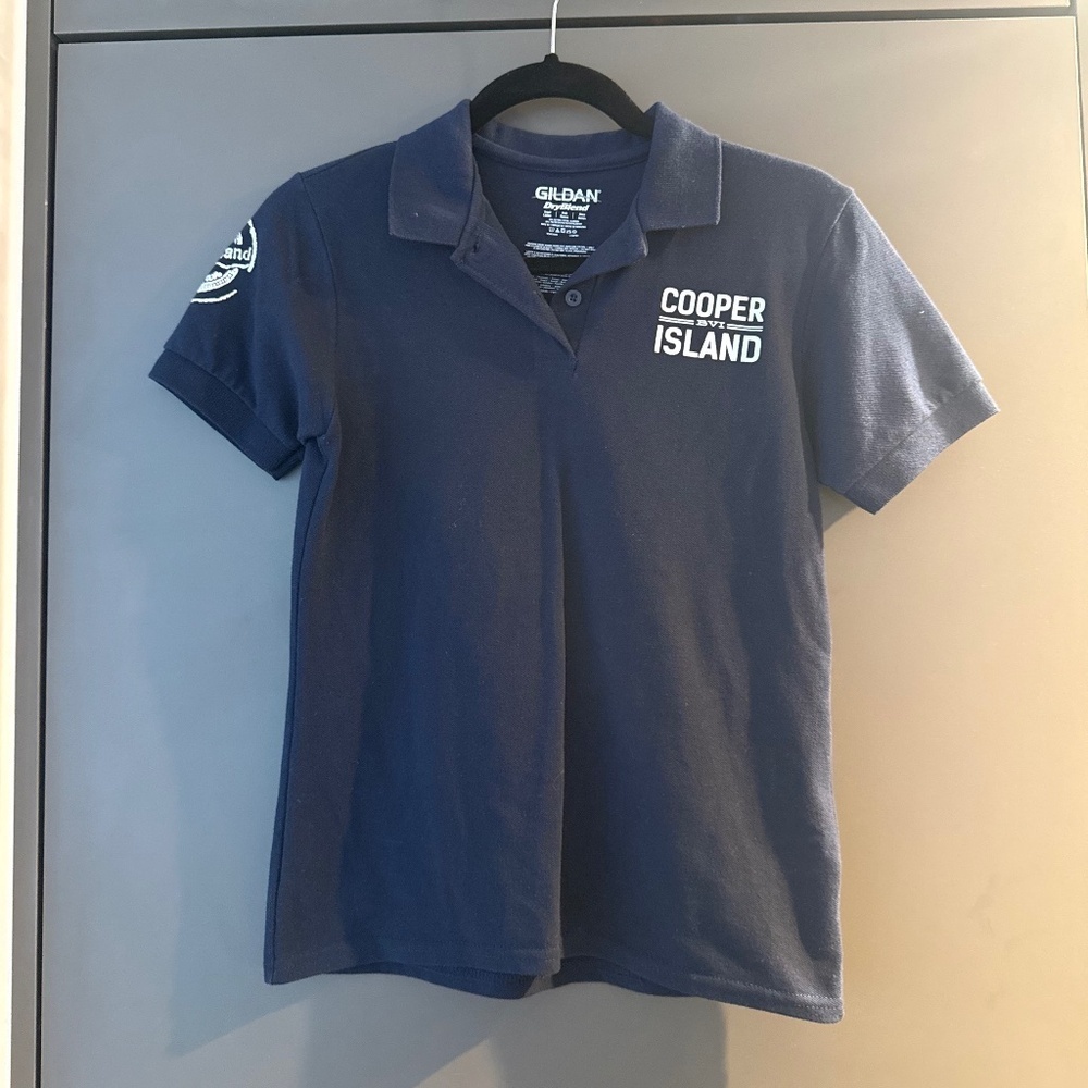 Cooper Island BVI Polo Top – Size S British Virgin Islands Blue Polo Top Preppy